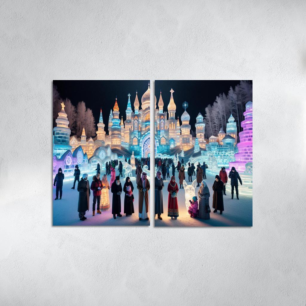 Harbin Ice And Snow Festival Canvas Paintings Frame