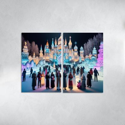 Harbin Ice And Snow Festival Canvas Paintings Frame