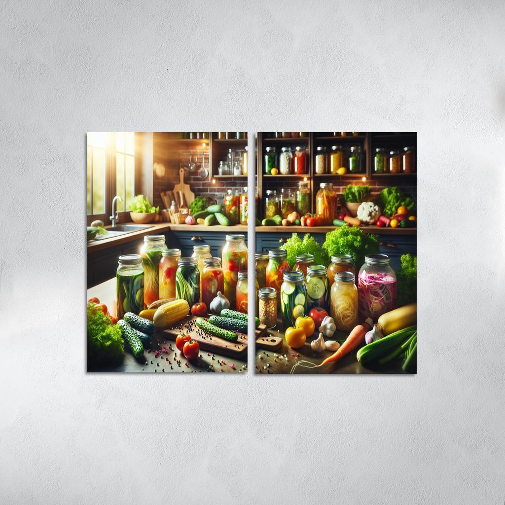 Fermentation Arts Crafting Your Own Probiotics 2 Piece HD Canvas Wall Art-Original Frame