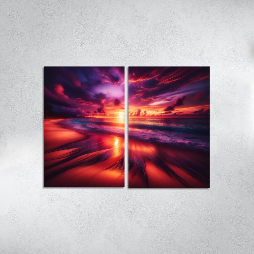 Sunset Viewpoint Beach Modern Paintings Frame