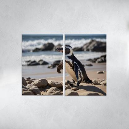 The Magnificent African Penguin The Black-footed Wonder Oil Paintings Frame