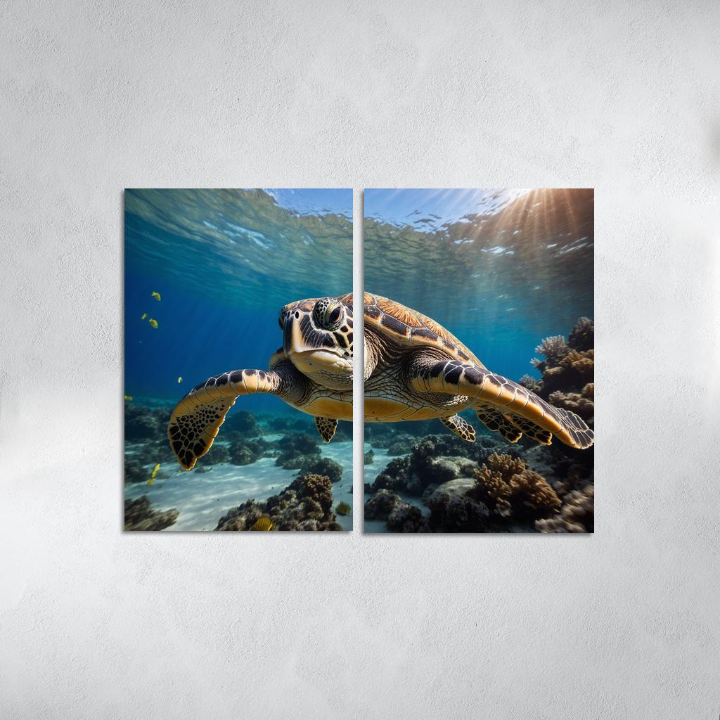 The Graceful Sea Turtle Ancient Traveler Of The Oceans Modern Paintings Frame