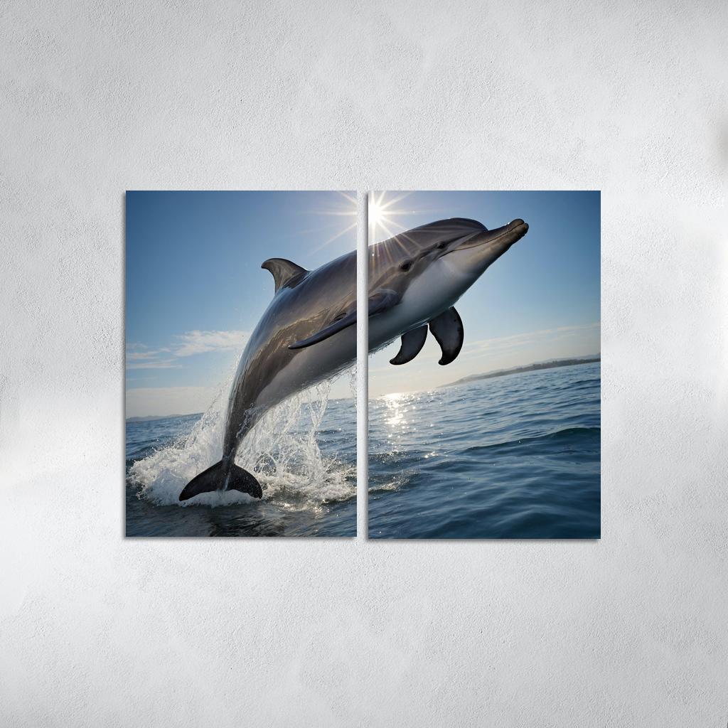 The Playful Bottlenose Dolphin In Coastal Waters Canvas Paintings Frame
