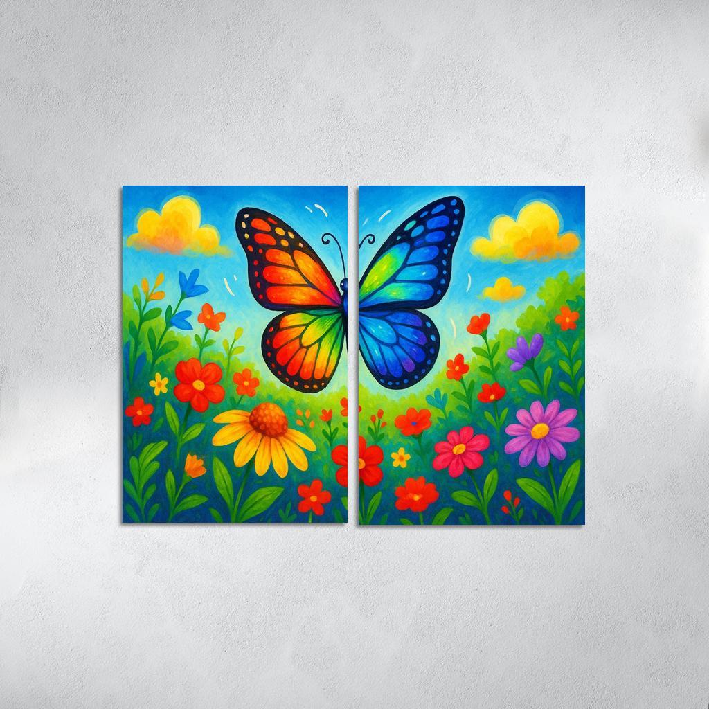Radiant Rainbow Butterfly Quest Premium Artwork Frames