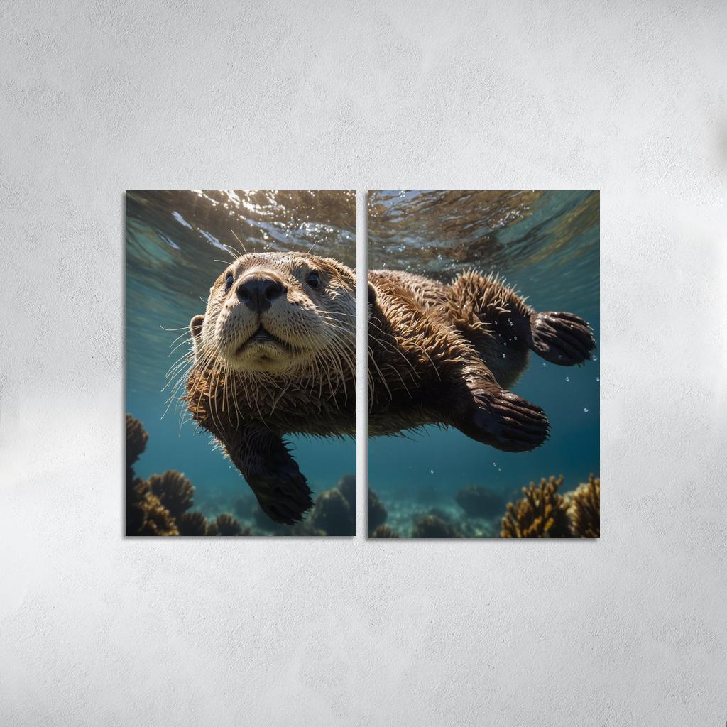 The Playful Sea Otter A Marine Acrobat Framed Paintings