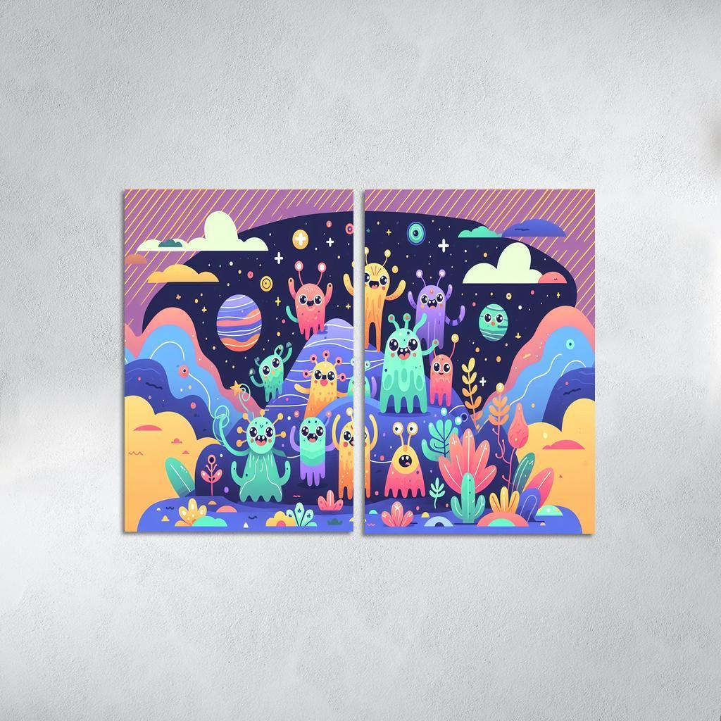 Adventure in Space 2 Piece HD Canvas Wall Art-Original Frame