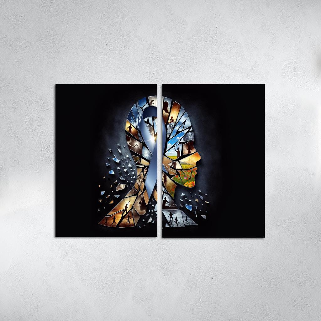 Shattered Silence Advocating for Survivors of Violence 2 Piece HD Canvas Wall Art-Original Frame