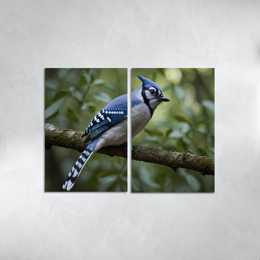 The Elegant Blue Jay In The Forest Framed Paintings