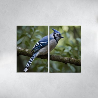 The Elegant Blue Jay In The Forest Framed Paintings