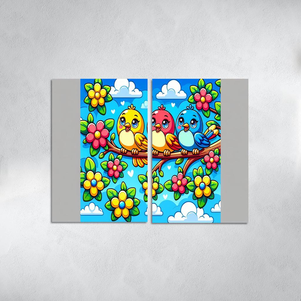 Sunny Sunbirds - Cheerful Companions Framed Paintings
