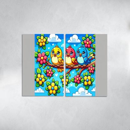 Sunny Sunbirds - Cheerful Companions Framed Paintings