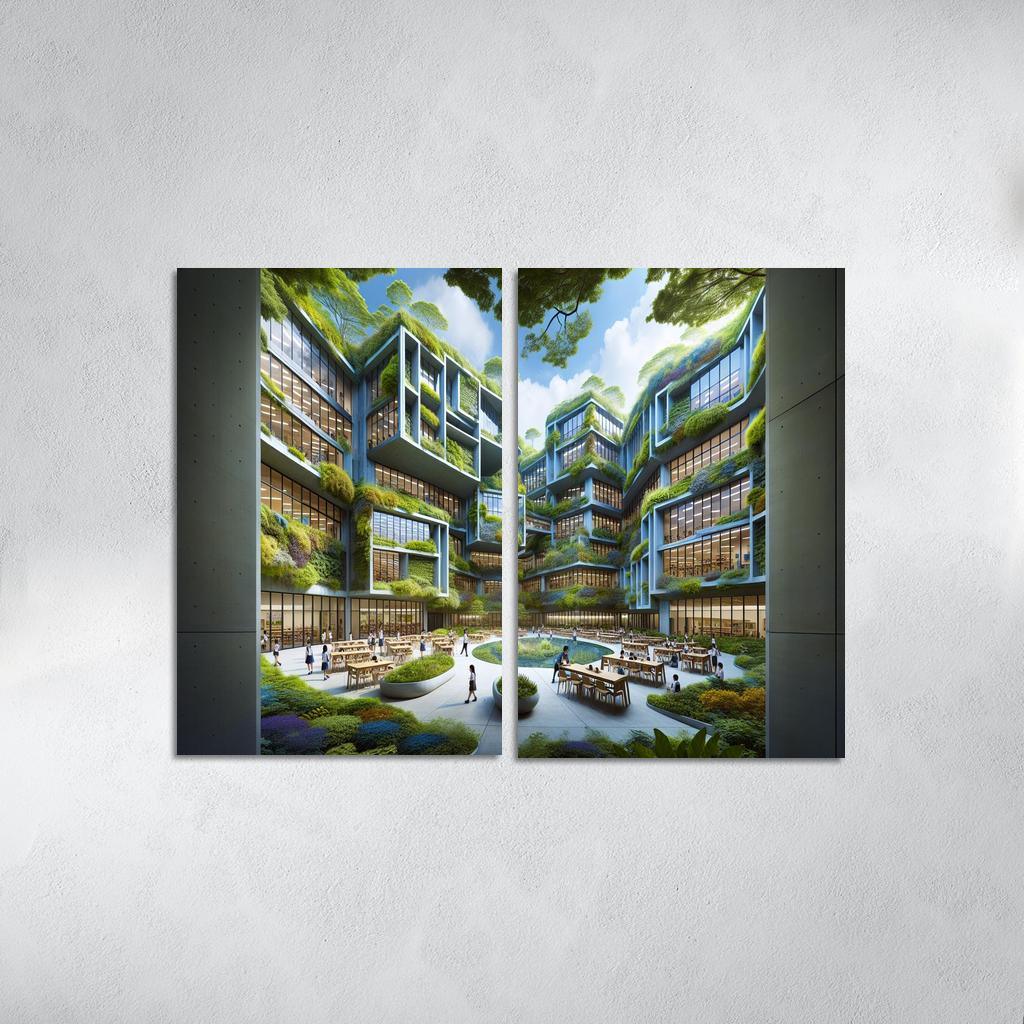 Nature-centric Education Buildings Custom Paintings Frame