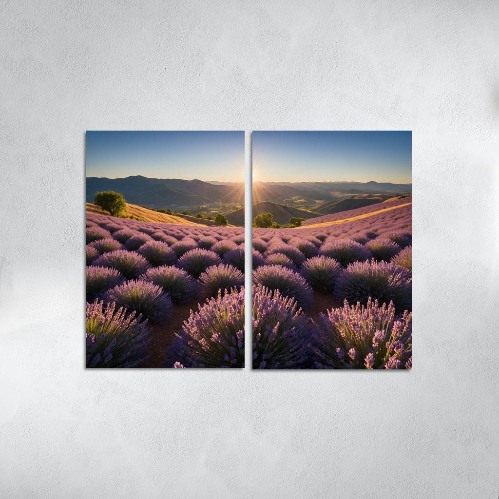 The Serene Valley Of Lavender Blooms Multi-panel Paintings
