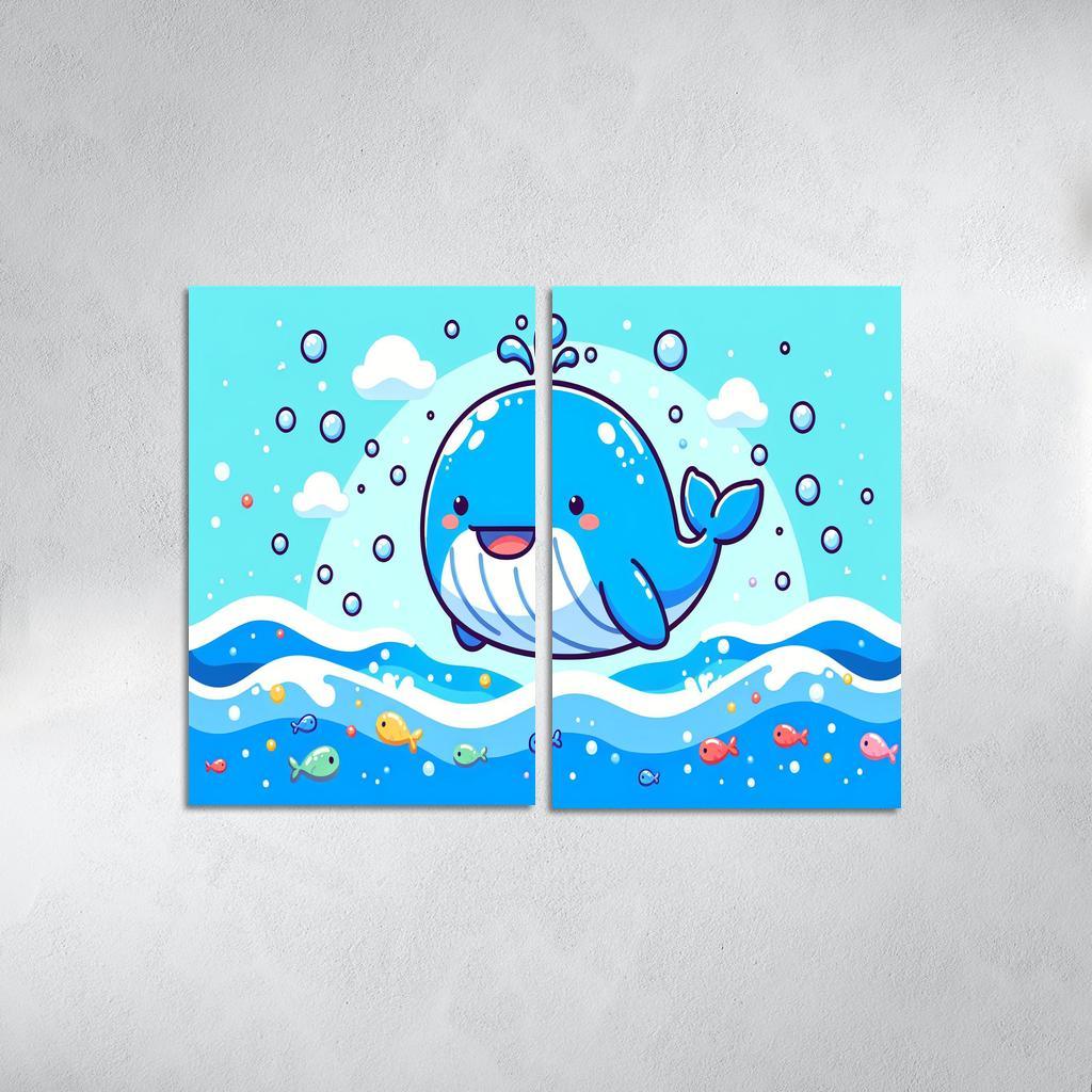Whimsical Whale - Ocean Joy Framed Paintings