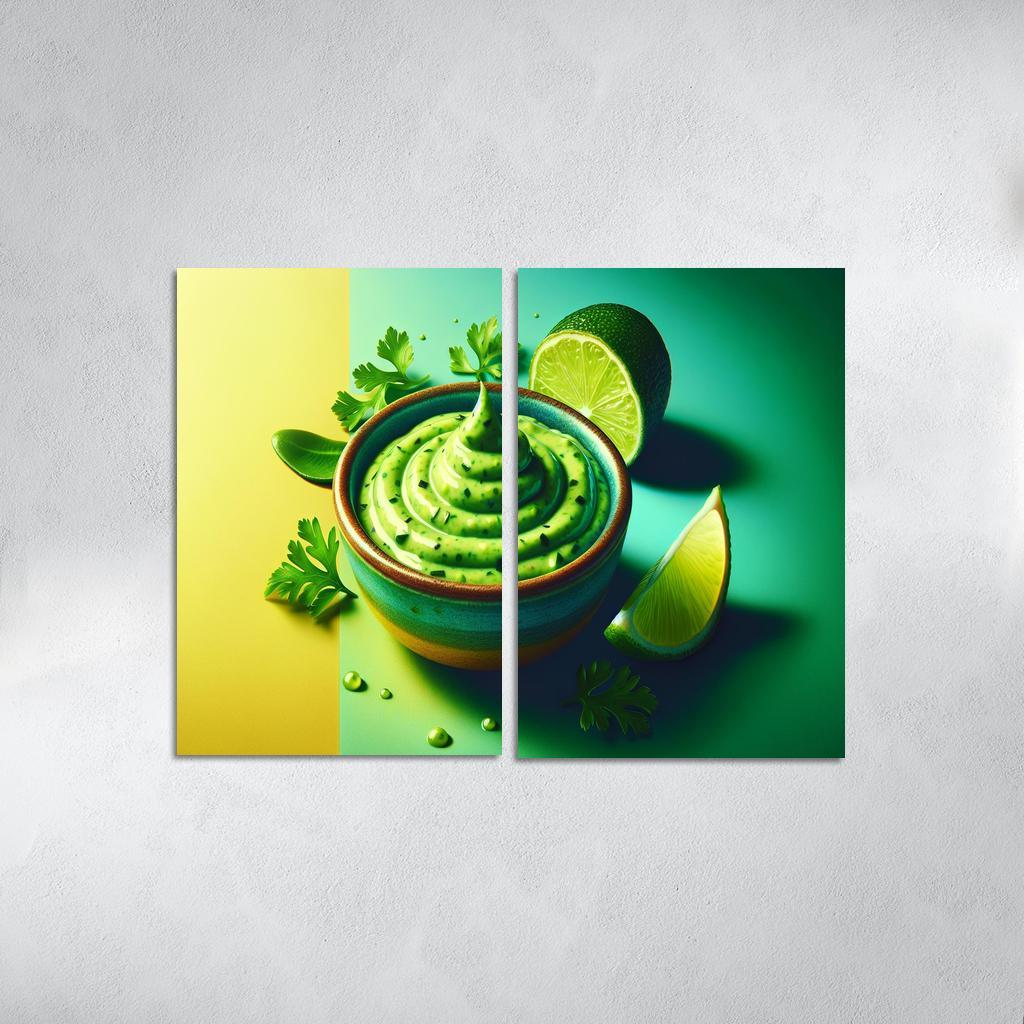 Creamy Avocado Lime Dressing 2 Piece HD Canvas Wall Art-Original Frame