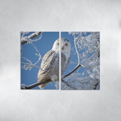 The Enchanting Snowy Owl In The Arctic Canvas Paintings Frame