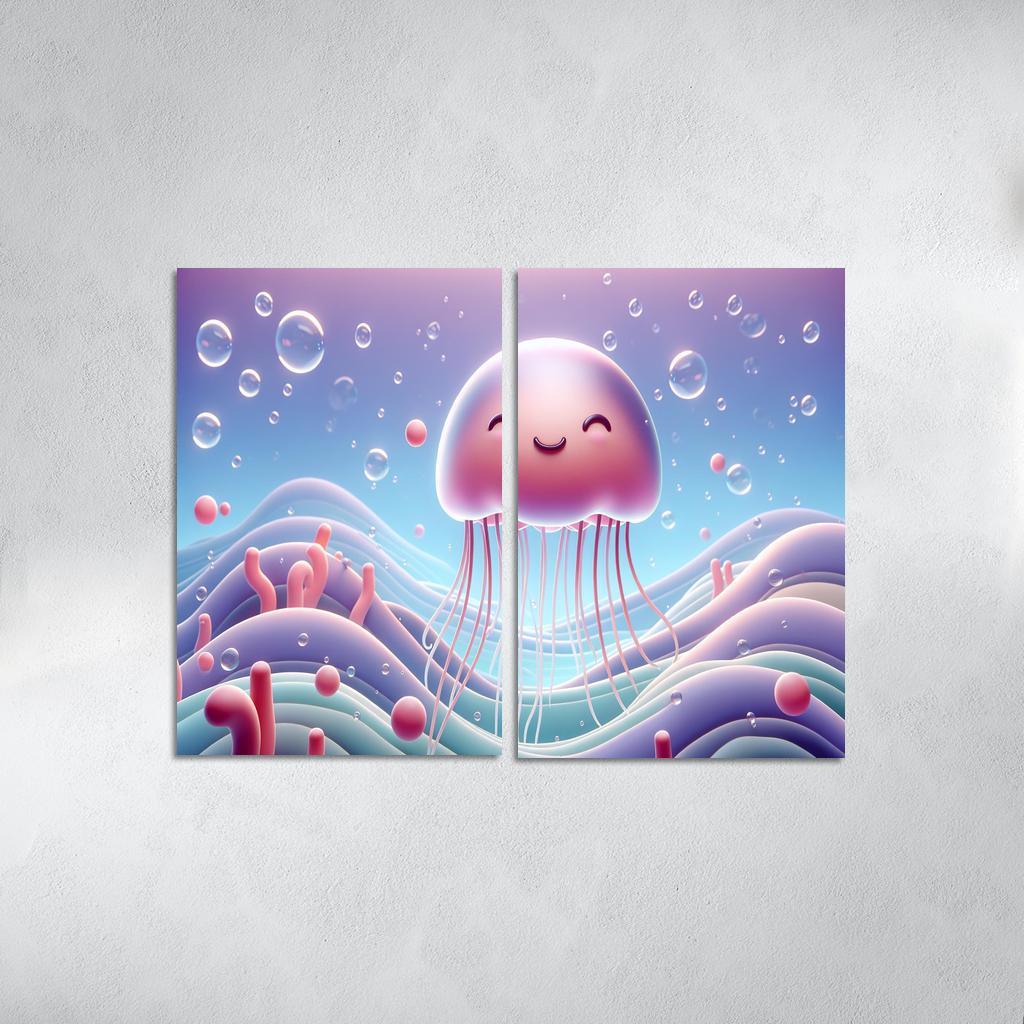 Joyful Jellyfish - Ocean Fun Framed Paintings