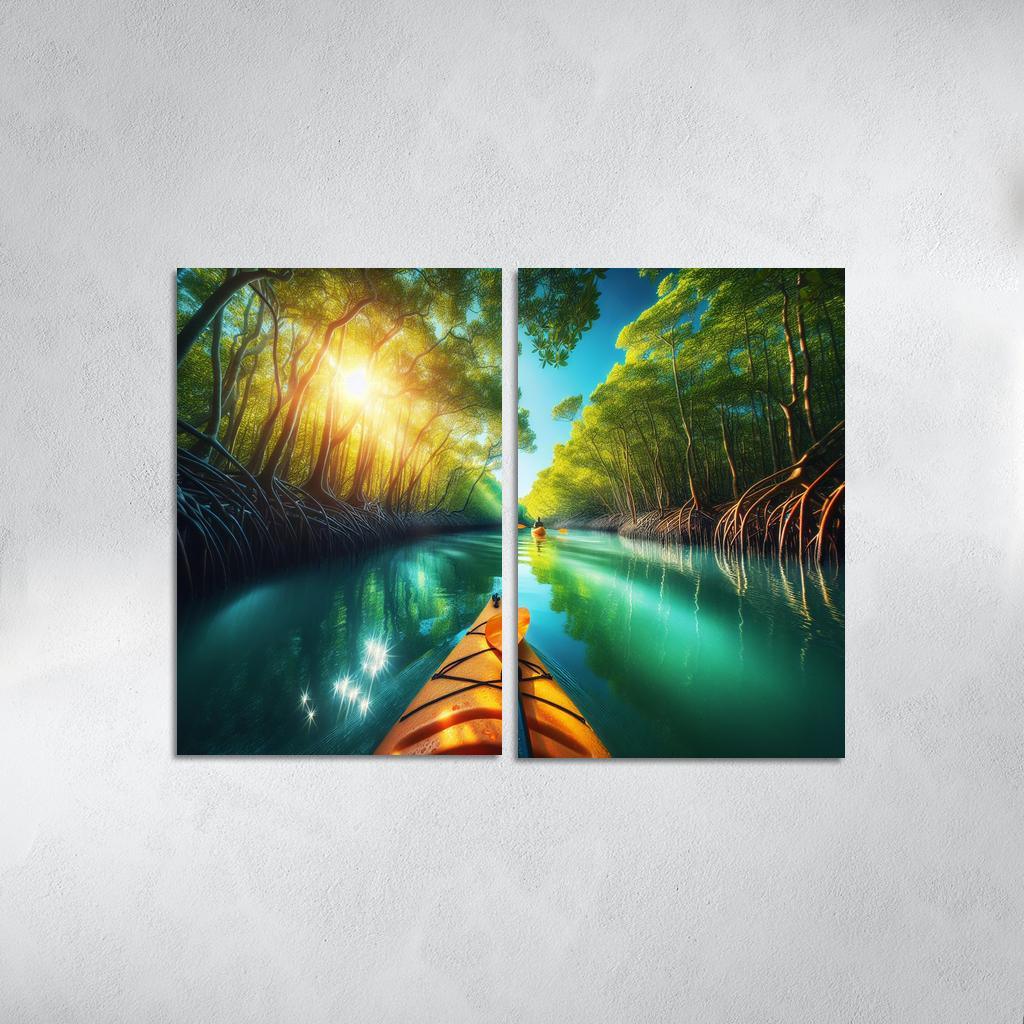 Winding Waters A Kayaker's Dream Custom Paintings Frame