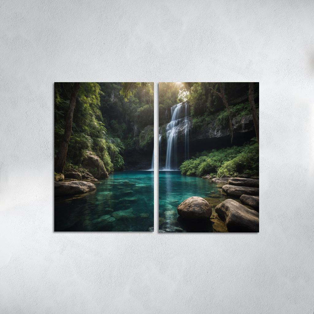 The Cascade Falls Of Sapphire Brook Modern Paintings Frame