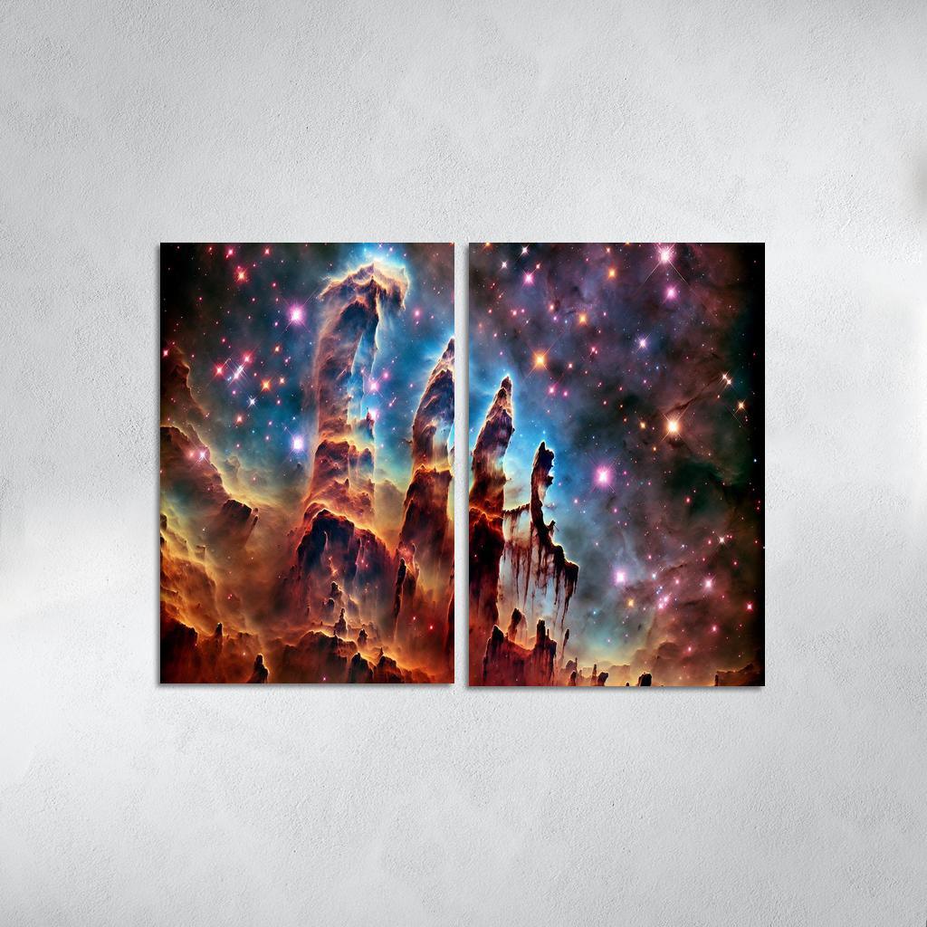 The Majestic Pillars of Creation 2 Piece HD Canvas Wall Art-Original Frame
