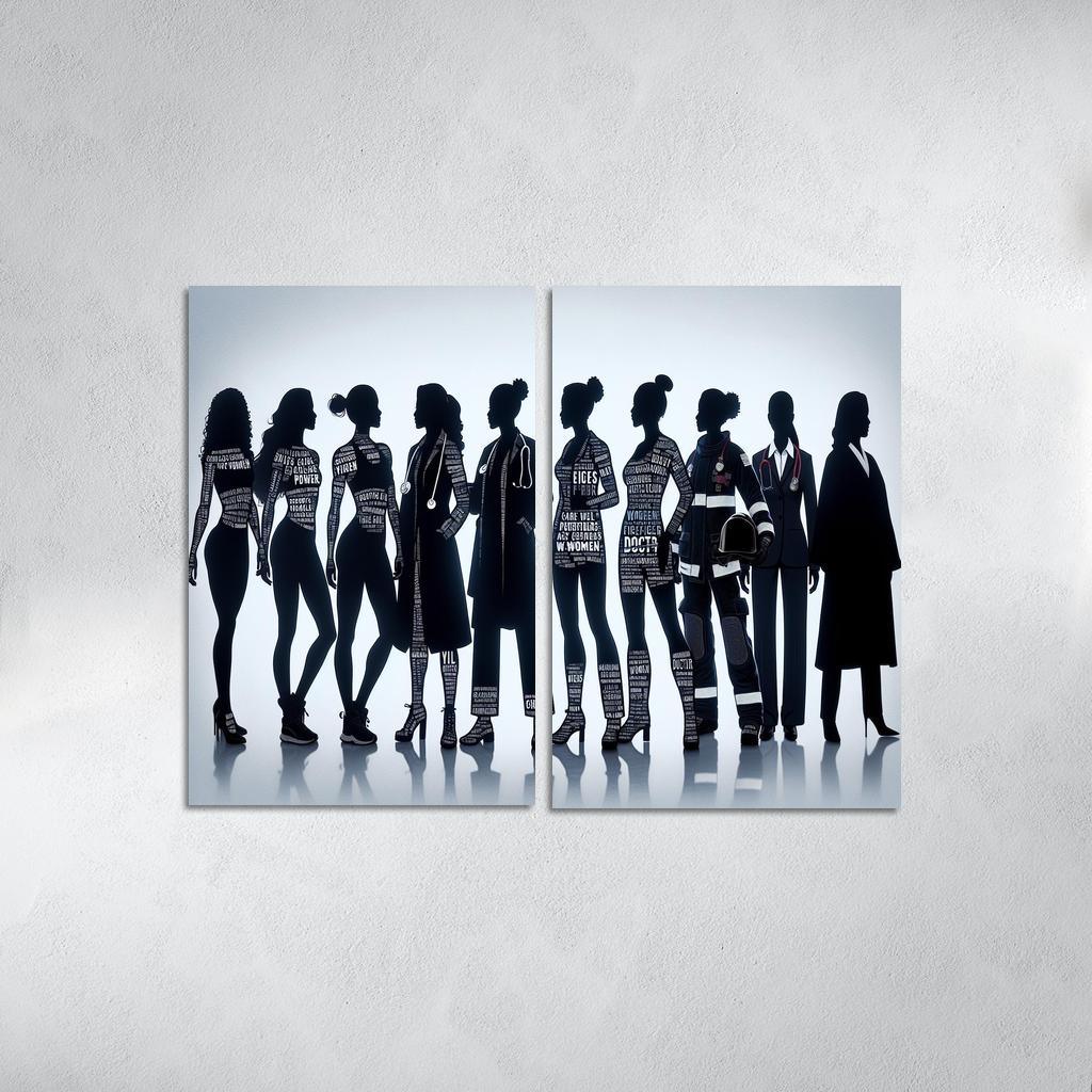 Voices of Change Empowering Women through Art 2 Piece HD Canvas Wall Art-Original Frame