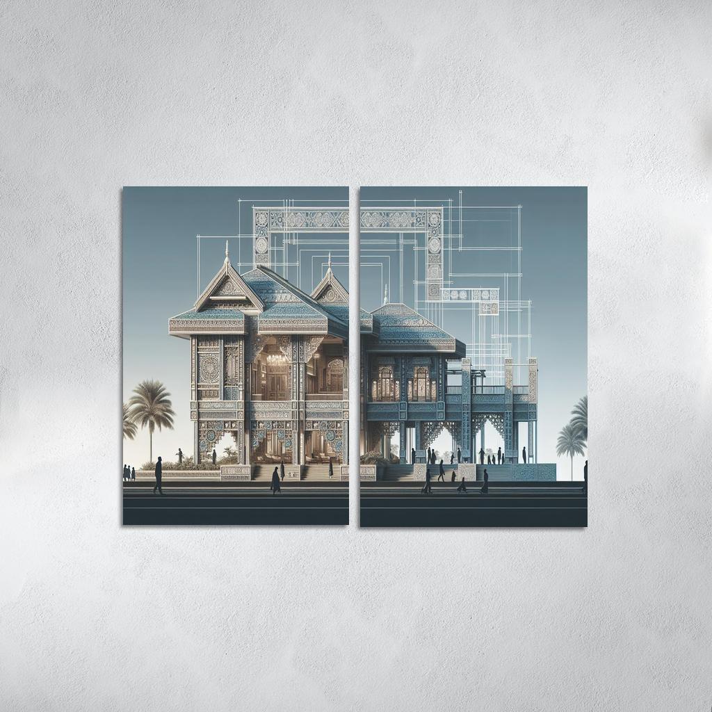 Transitional Architecture Custom Paintings Frame