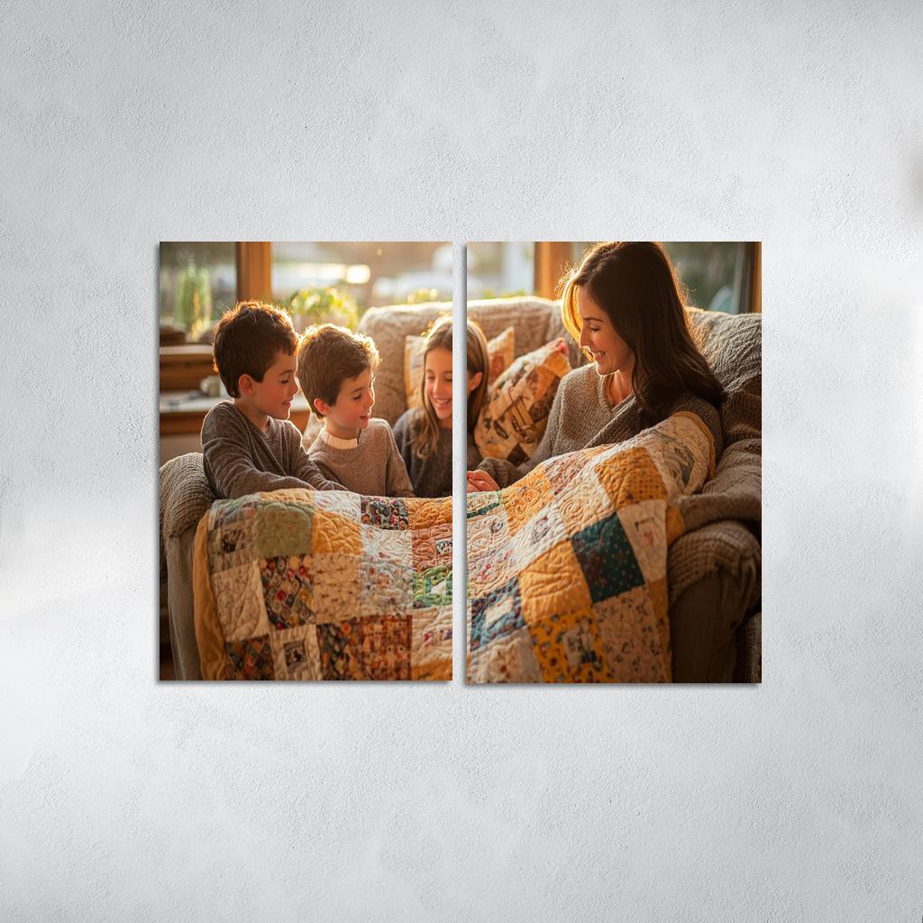 A Quilt Of Memories Stitched With Love Modern Paintings Frame