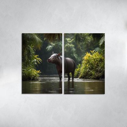 The Playful Baird's Tapir In The Rainforest Framed Paintings