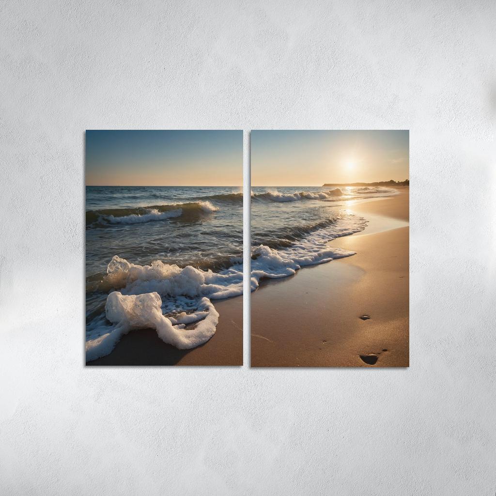 The Blissful Embrace Of Ocean Waves Oil Paintings Frame