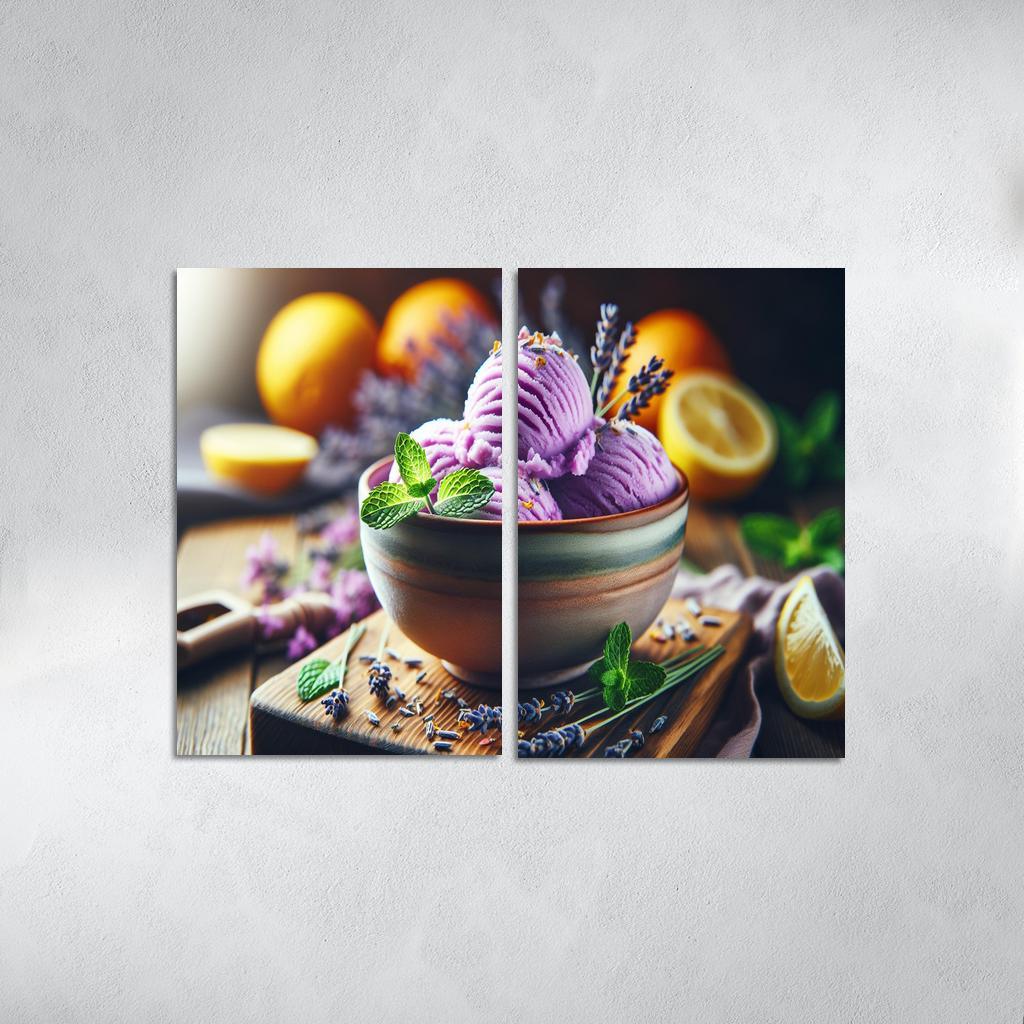 Lavender Lemonade Sorbet 2 Piece HD Canvas Wall Art-Original Frame
