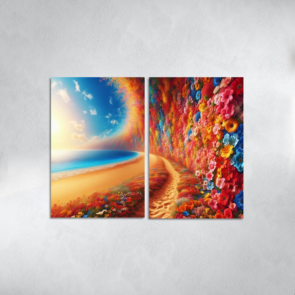 Wildflower Coast Nature's Color Palette Multi-panel Paintings