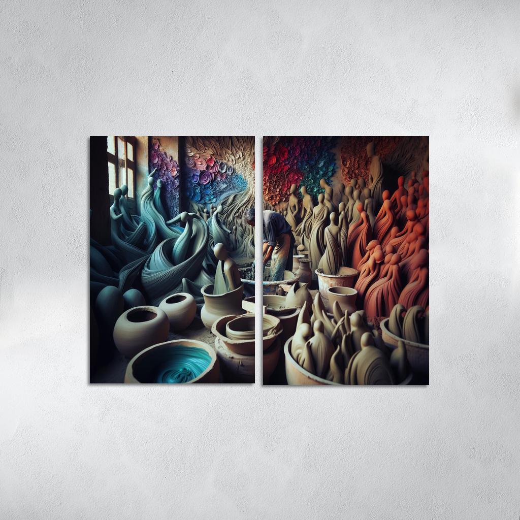 Sculpting Whispers of the Soul 2 Piece HD Canvas Wall Art-Original Frame