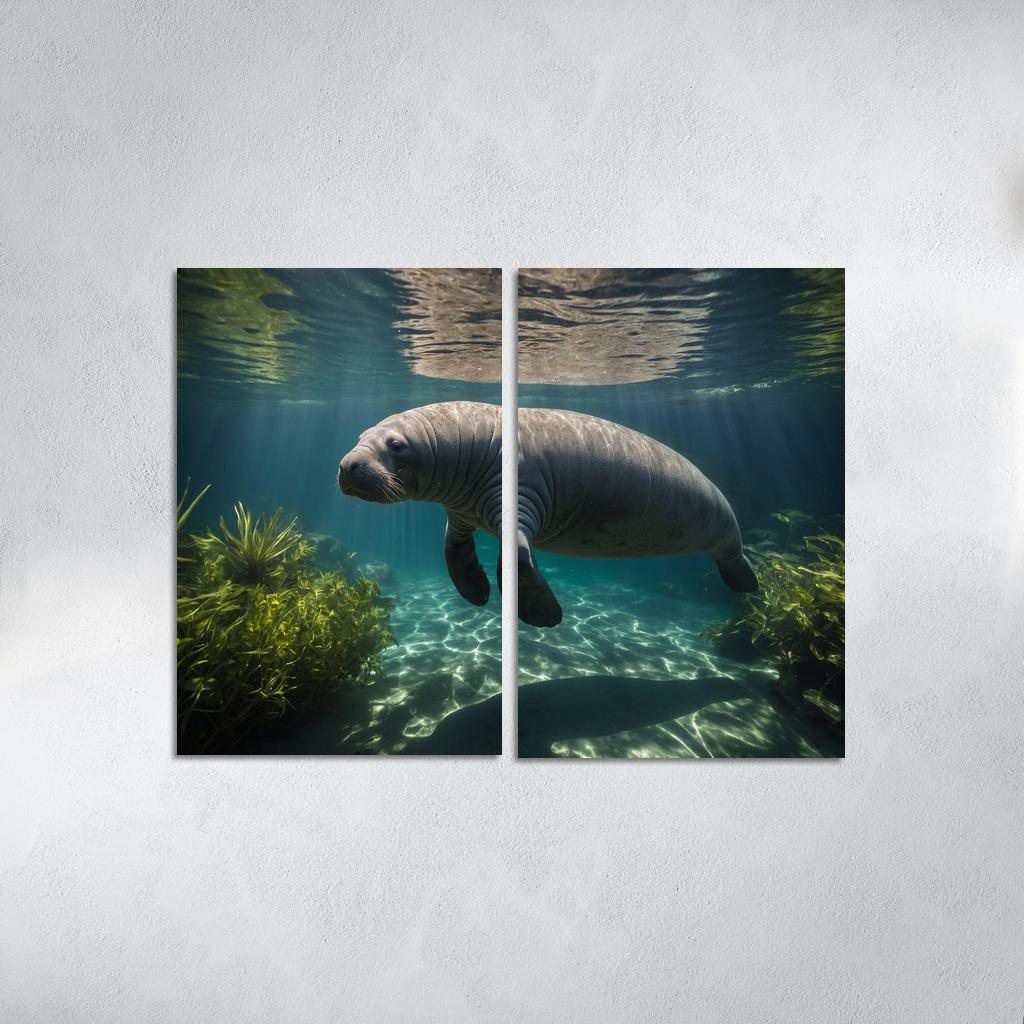 The Mysterious Manatee Gentle Giant Of The Waters Modern Paintings Frame