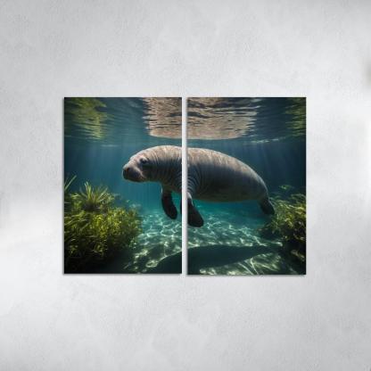 The Mysterious Manatee Gentle Giant Of The Waters Modern Paintings Frame