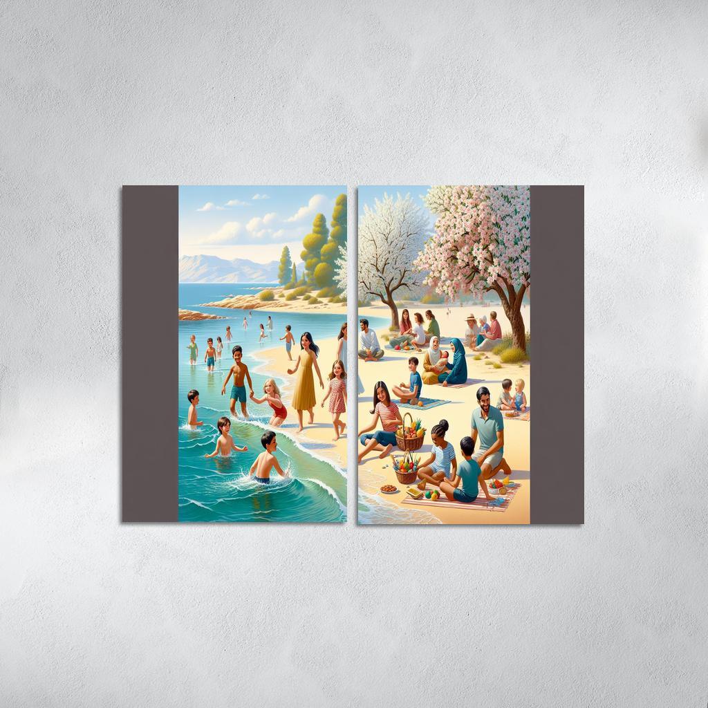Almond Blossom Beach A Scenic Family Retreat Premium Artwork Frames