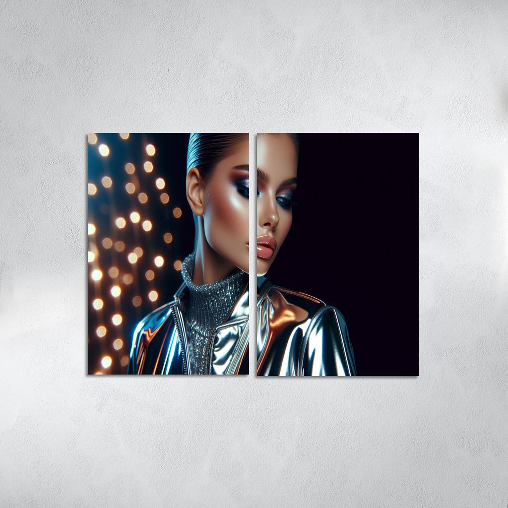 Reflective Surfaces Metallic And Glossy Textures Multi-panel Paintings