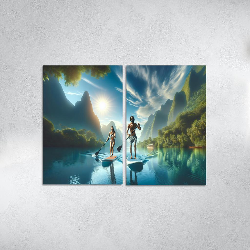 Calm Waters Paddleboarding Retreat Multi-panel Paintings