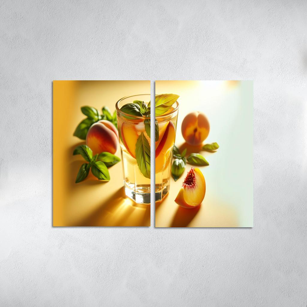 Peach Basil Infused Lemonade 2 Piece HD Canvas Wall Art-Original Frame