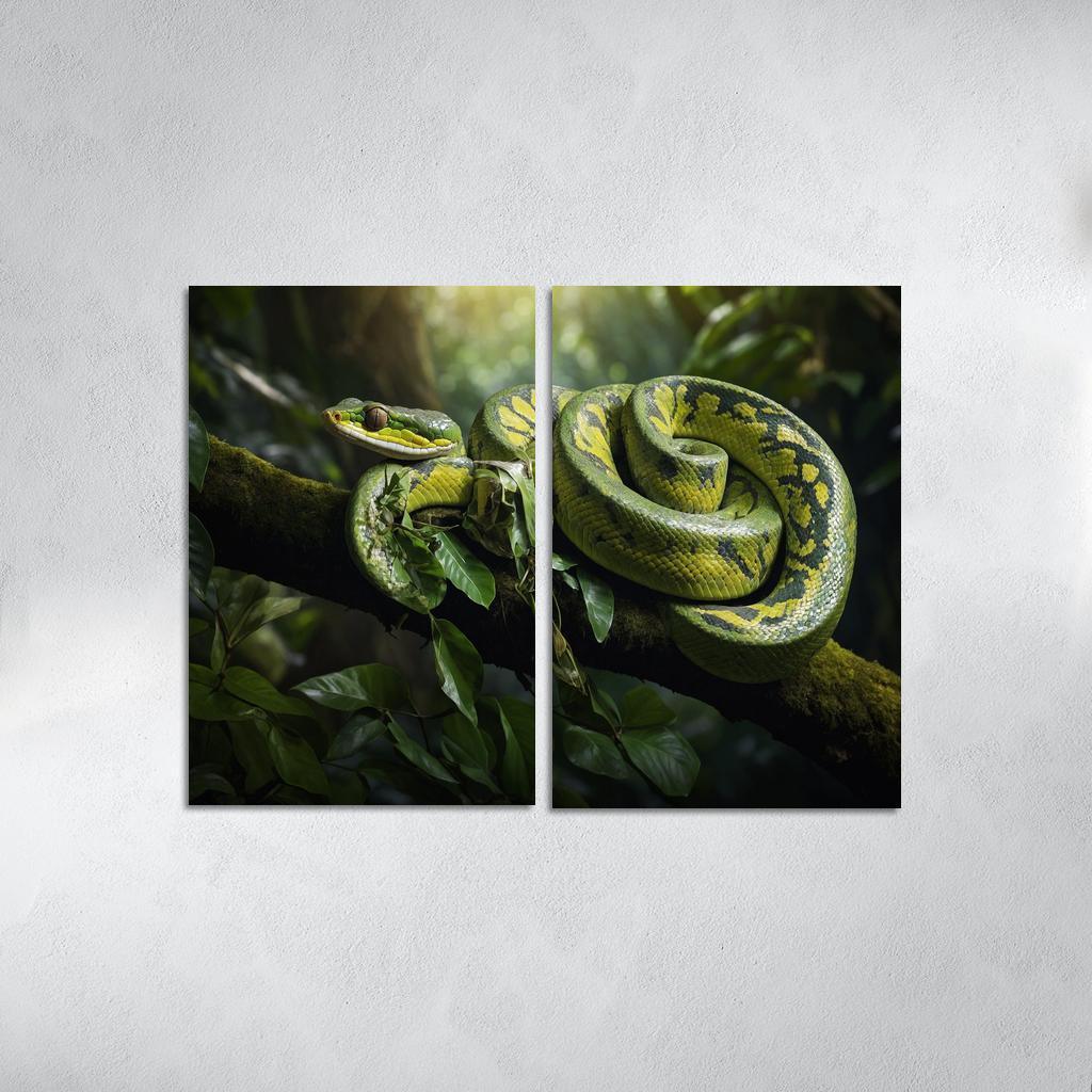The Stunning Green Tree Python A Gem Of The Rainforest Canvas Paintings Frame