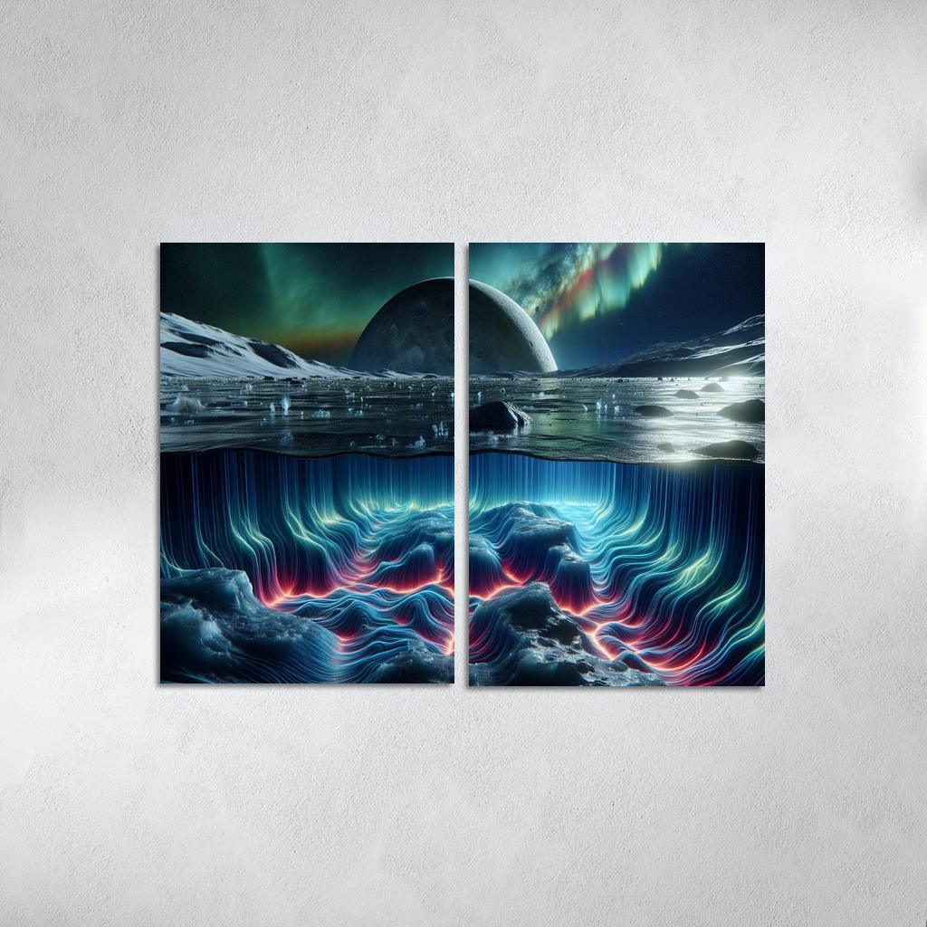 Exploring The Moon's Hidden Ocean Abstract Paintings Frame