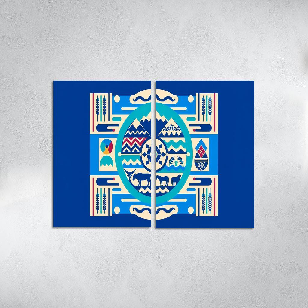 Cultural Resonance The Flag of the Navajo Nation 2 Piece HD Canvas Wall Art-Original Frame