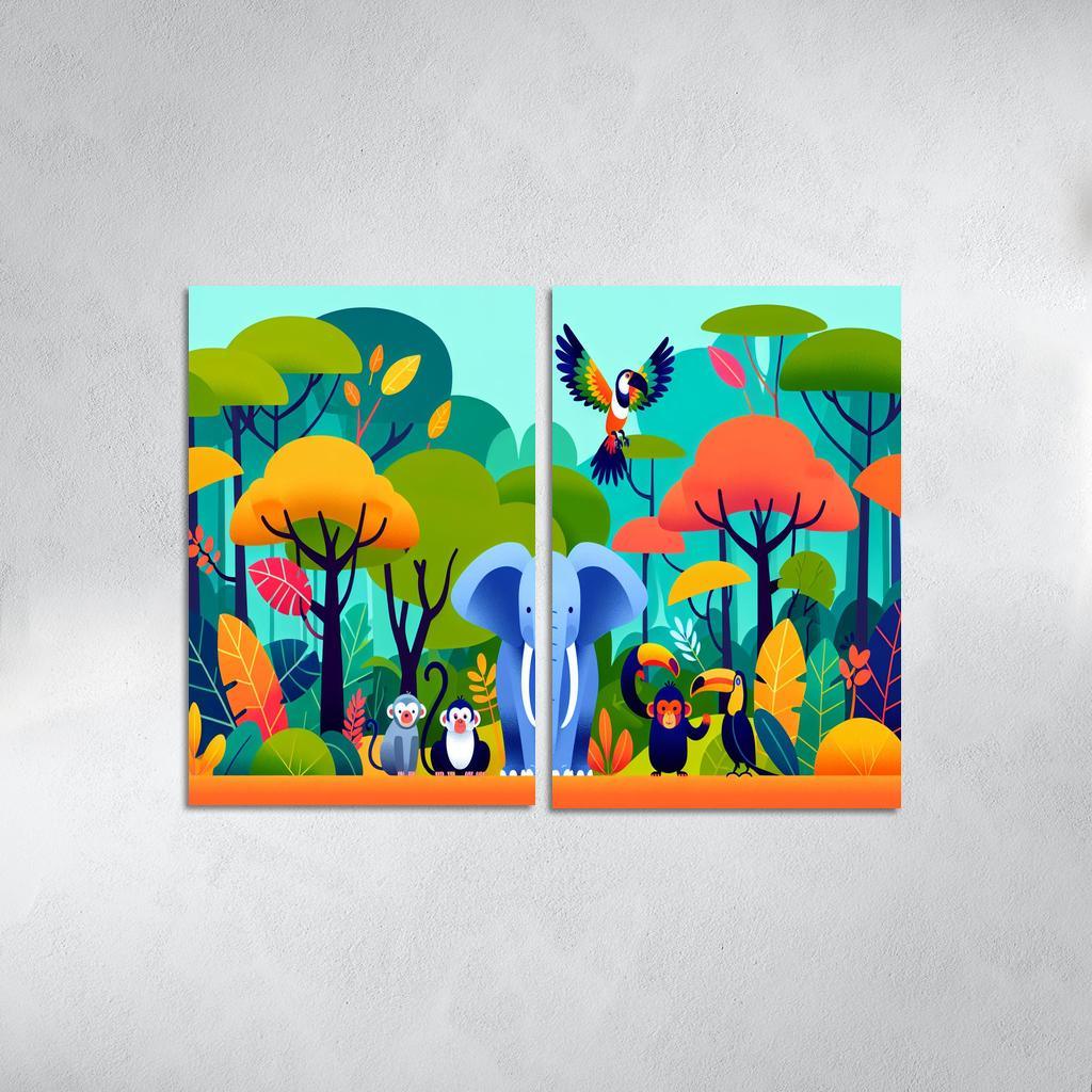 Joyful Jungle - Wild Adventures Framed Paintings