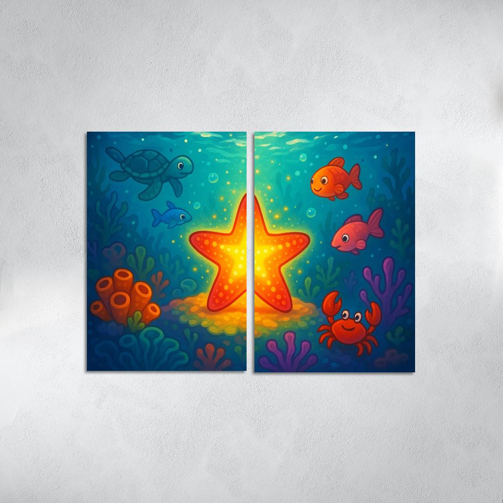 Sparkling Starfish Journey Premium Artwork Frames