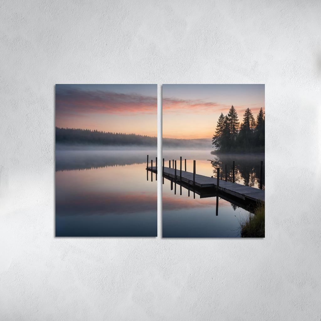 The Tranquil Horizon Of Still Waters Oil Paintings Frame