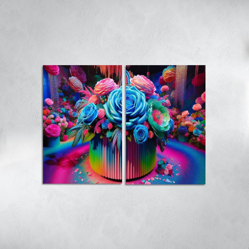 Whimsical Wonderland A Fantasy Floral Journey Modern Paintings Frame