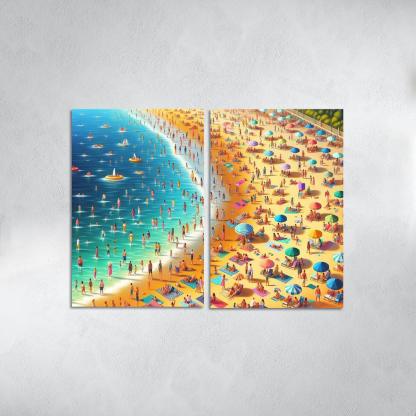 Sunny Shores Golden Beach Haven Abstract Paintings Frame