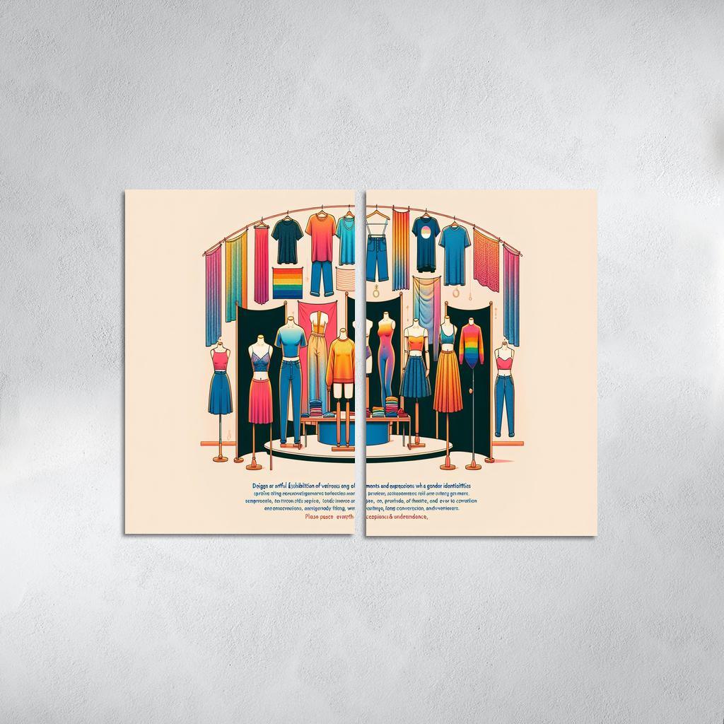 Threads of Identity Navigating Gender and Expression 2 Piece HD Canvas Wall Art-Original Frame