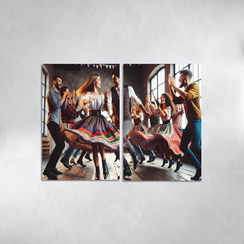 Polka The Dance Of Joy And Tradition Modern Paintings Frame
