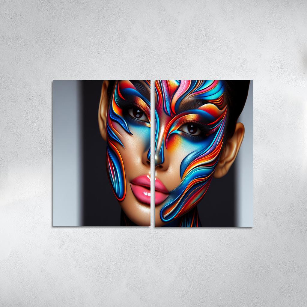 Sculptural Makeup Artistic Beauty Statements Multi-panel Paintings