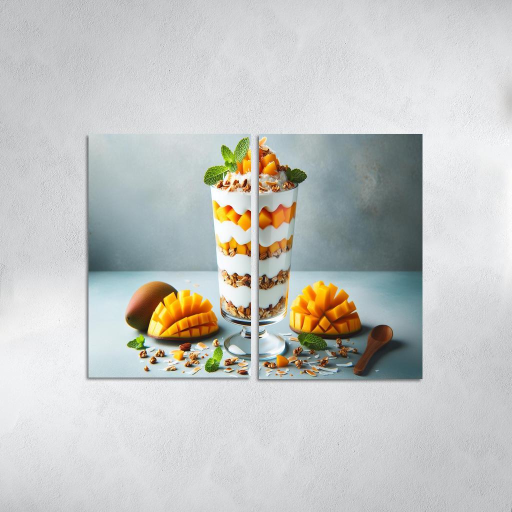 Creamy Coconut Mango Parfait 2 Piece HD Canvas Wall Art-Original Frame